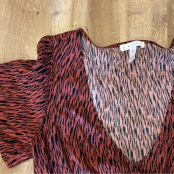 Leith Rust Henna Short Sleeve Button Up Shirt - Picture 4 of 6